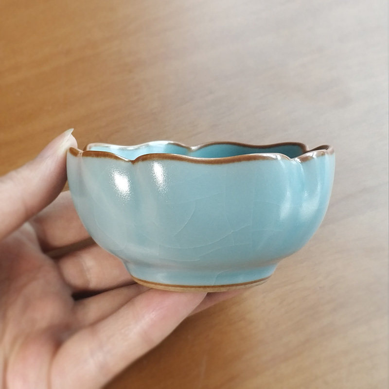地板价 台湾柏采汝窑茶具二代粉青釉开片茶杯BR-208bx坐禅杯90ml