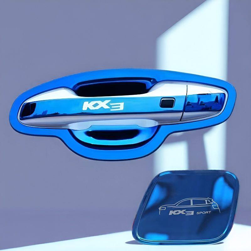 19-23款起亚kx3门碗拉手贴傲跑门把手不锈钢亮条改装饰保护盖专用