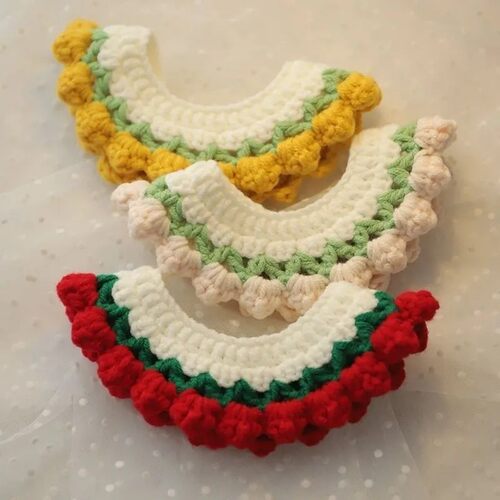 宠物围脖狗狗项圈小型犬英短猫咪项链纯手工编织毛线围脖拍照道具