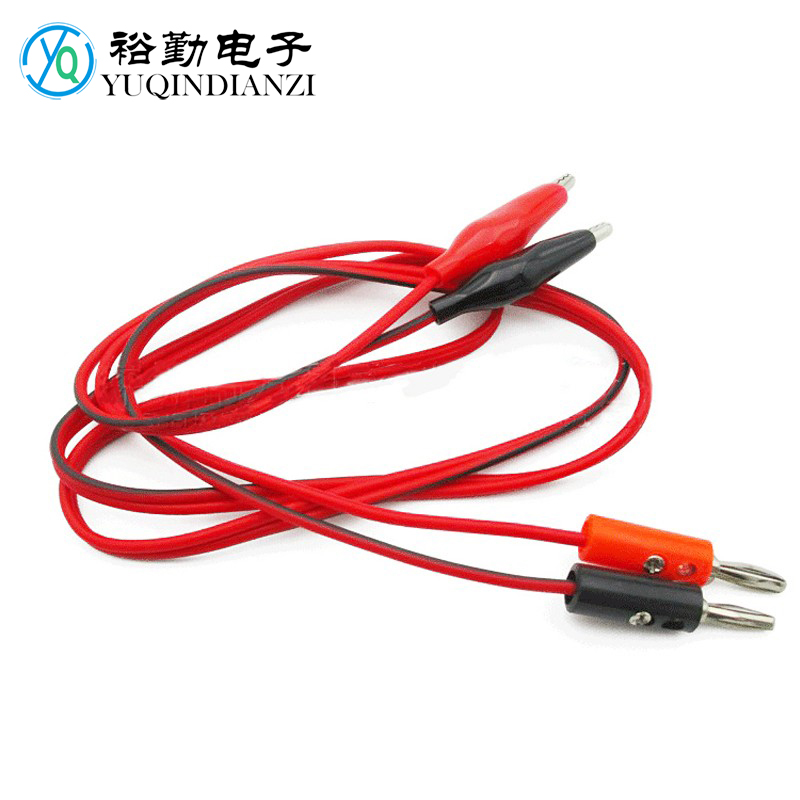 香蕉头转鳄鱼夹插头带线