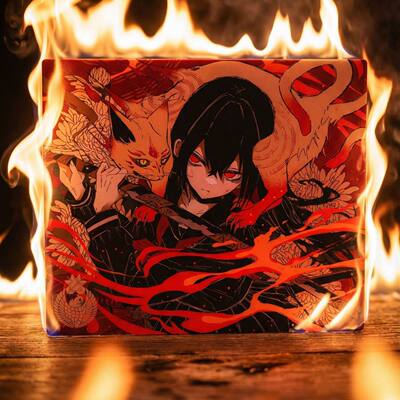 AbyssGaming炎珀二次元涂层钢化玻璃鼠标垫电竞游戏FPS专用超大号