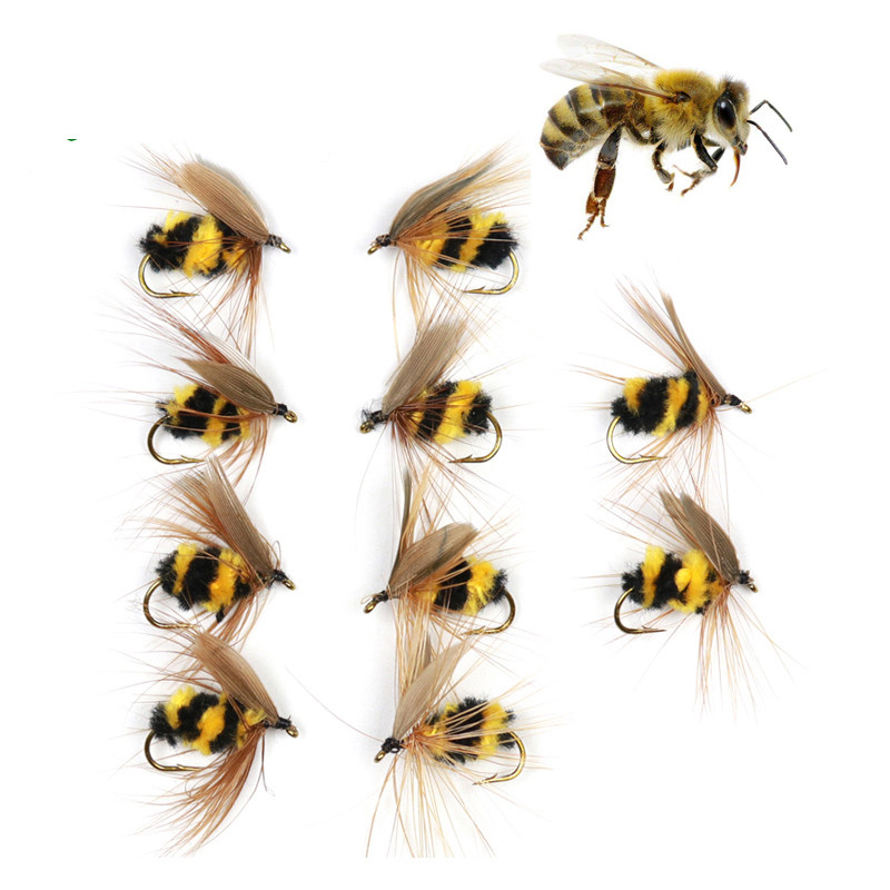 仿真蜜蜂飞蝇钩路亚仿生饵鲈鱼翘嘴马口鳟鱼鲑鱼苍蝇昆虫仿生假饵