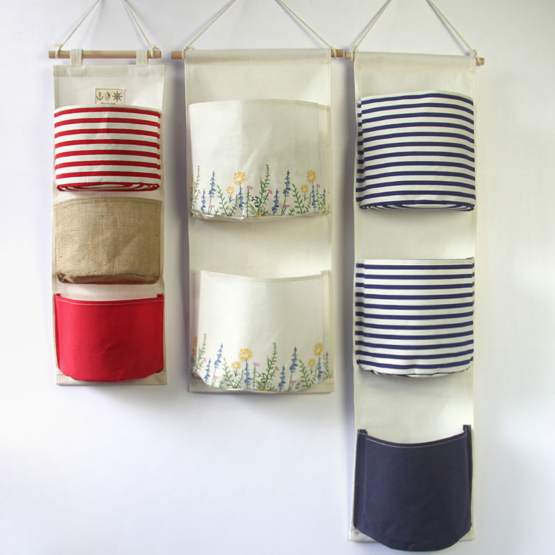 防水布棉麻浴室储物整理收纳挂袋
