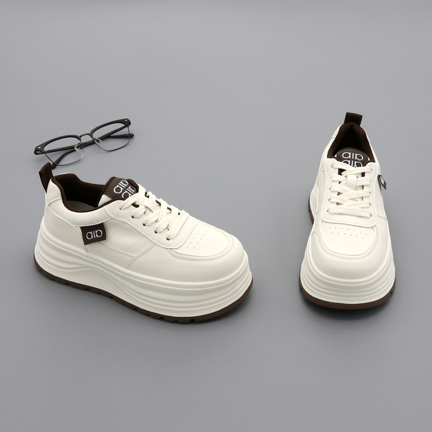 真皮小白鞋女厚底增高休闲板鞋