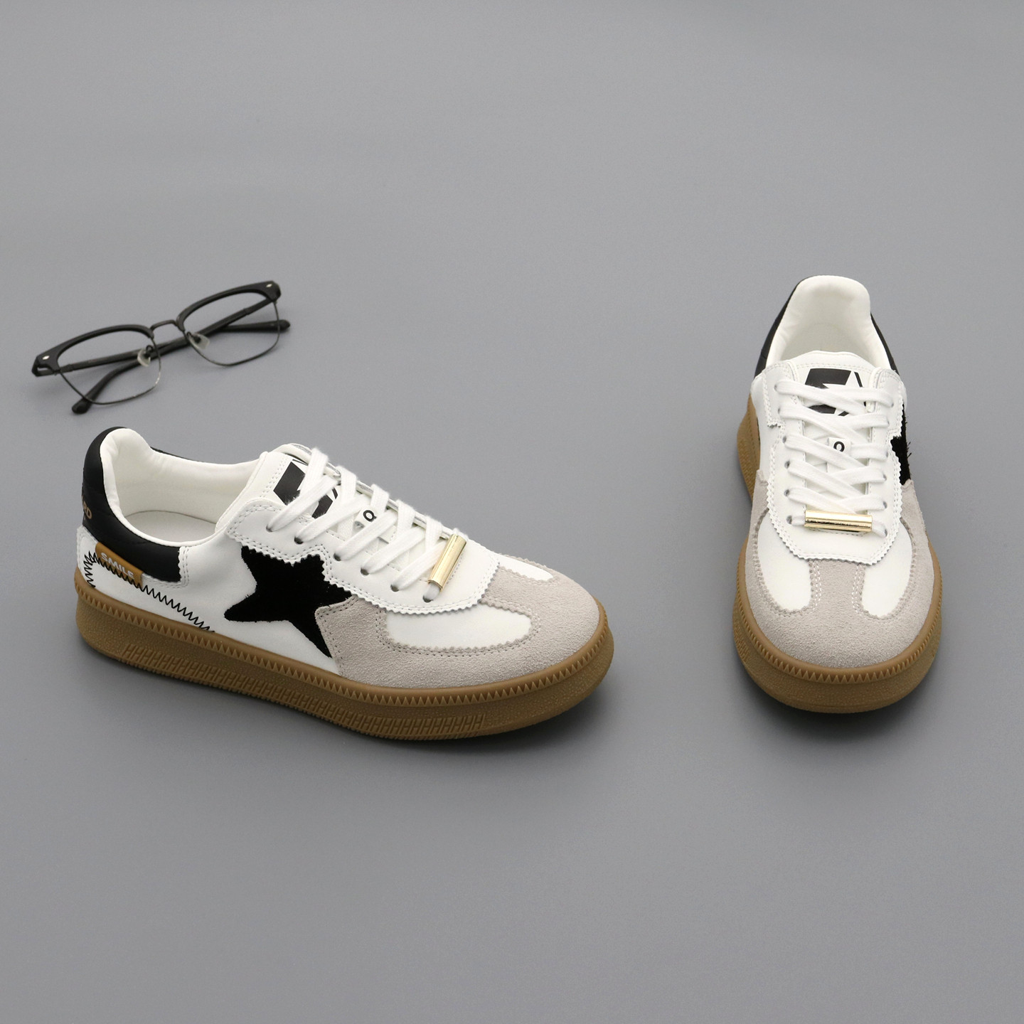 星星德训鞋女单鞋2026春季新款真皮平底防滑休闲小白鞋女学生板鞋,女鞋,德训鞋,淘宝优惠券,粉丝福利购,淘宝优惠卷