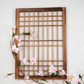 日韩风复古木网格花窗幼儿园植物角墙面装 饰木栅栏花园庭院木篱笆