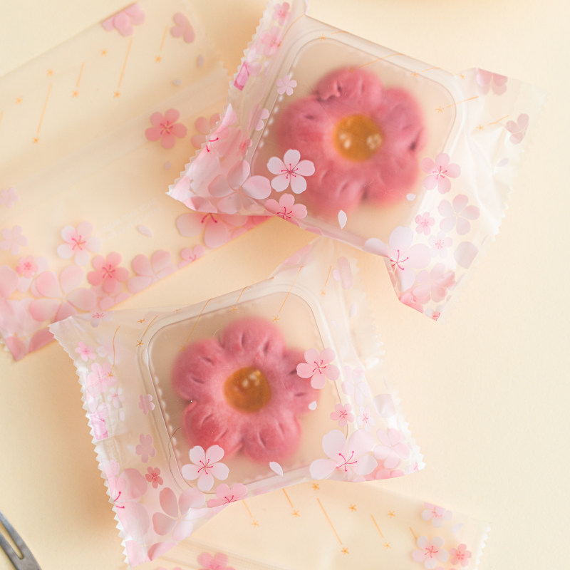 加厚透明50克中秋月饼包装袋机封袋子带托冰皮流心蛋黄酥含底托80