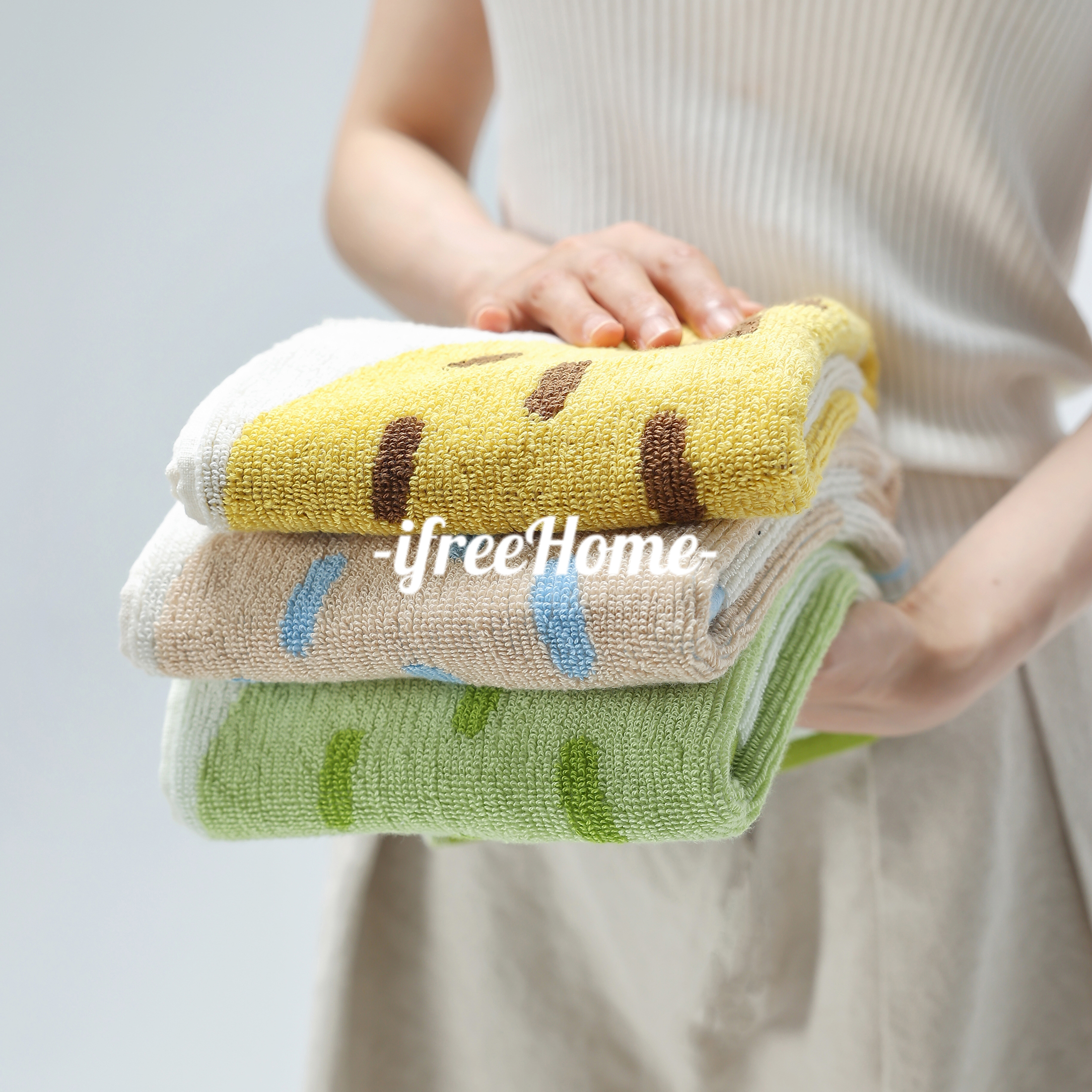 柔软吸水家用面巾大梨纯棉