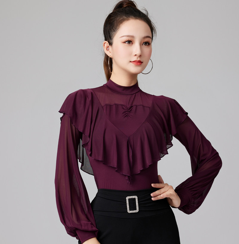 2025新款拉丁舞上衣成人女长短袖春夏摩登舞交谊练功广场舞蹈服装