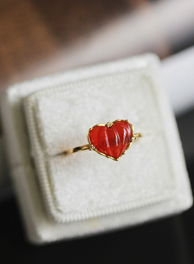 SINGJI简约红宝石戒指