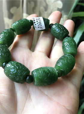 天然和田玉手链路路通男女款碧玉