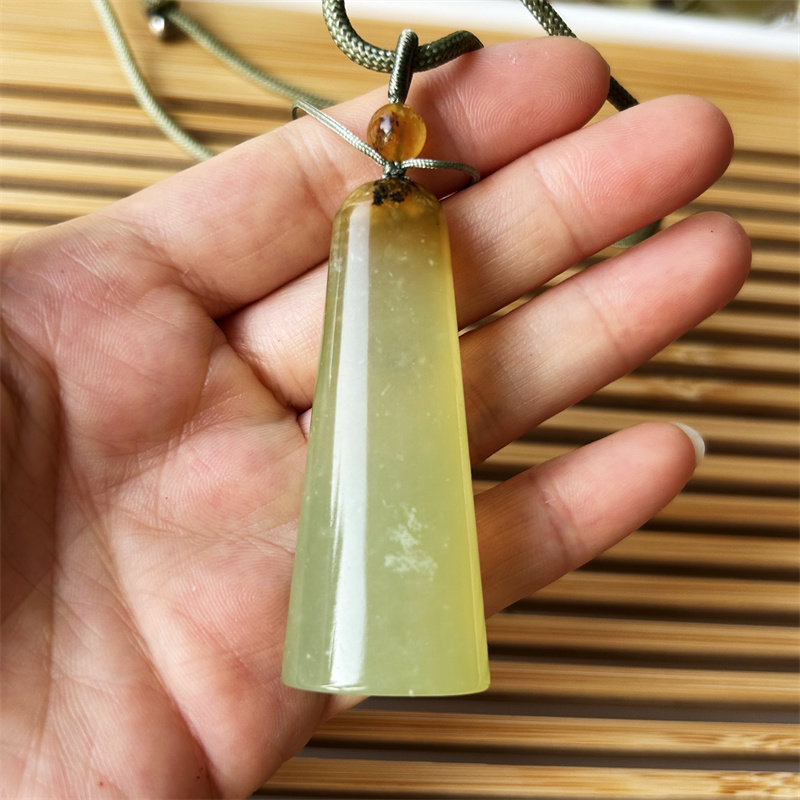 天然岫玉吊坠可做印章原物实拍正品A货岫岩玉石挂件岫玉印章吊坠