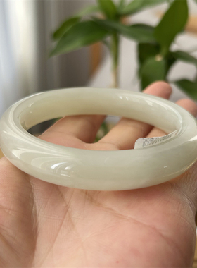 天然和田玉手镯晴水内径57.5一物一图玉石手镯A货正品和田玉镯子