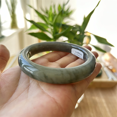 天然和田玉手镯烟紫玉镯58原物实拍玉石手镯A货正品和田玉手镯子