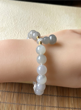 天然和田玉烟紫玉手链多款组合圆珠配葫芦正品新疆和田玉单圈手串