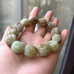 天然黄白老玉核桃手串玉石手链原物实拍和田玉手串正品岫岩玉手串