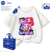 中大童圆领上衣卡通猎魔女团纯棉短袖 NASA可爱Rumi童装 时尚 T恤