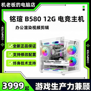 12G设计剪辑电竞海景房游戏台式 铭瑄 B580 电脑 12G全集