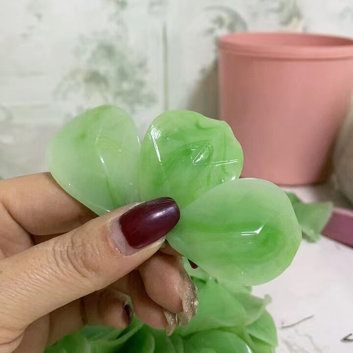 绣球嫩绿色叶子古风头饰diy手工发簪料器盆景插花花瓣饰品配件