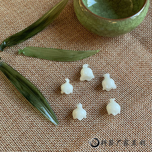 铃兰兰花长叶子复古头饰DIY手工材料灯火琉璃料器花簪饰品配件