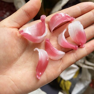 古风百合花头饰diy材料包手工自制流苏发簪琉璃料器花瓣饰品配件