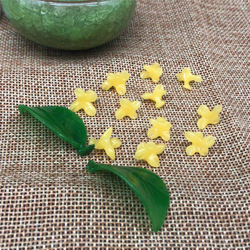 diy桂花复古头饰手工琉璃仿玉石