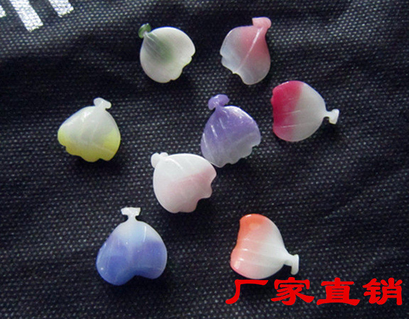 手工DIY灯火琉璃老料器仿玉石花瓣复古发簪汉服古典头饰厂家直销