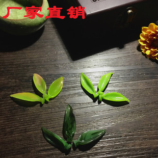 桃花樱花叶子托叶DIY古法琉璃老料器花簪复古发簪汉服配饰配件