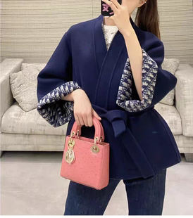 高端百分百纯山羊绒衫四平针加厚款羊绒开衫外套上衣双面腰带