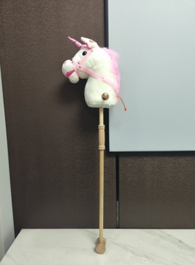 儿童毛绒玩具马头棒表演道具带音乐生日礼物马头棍幼儿园玩具骑马