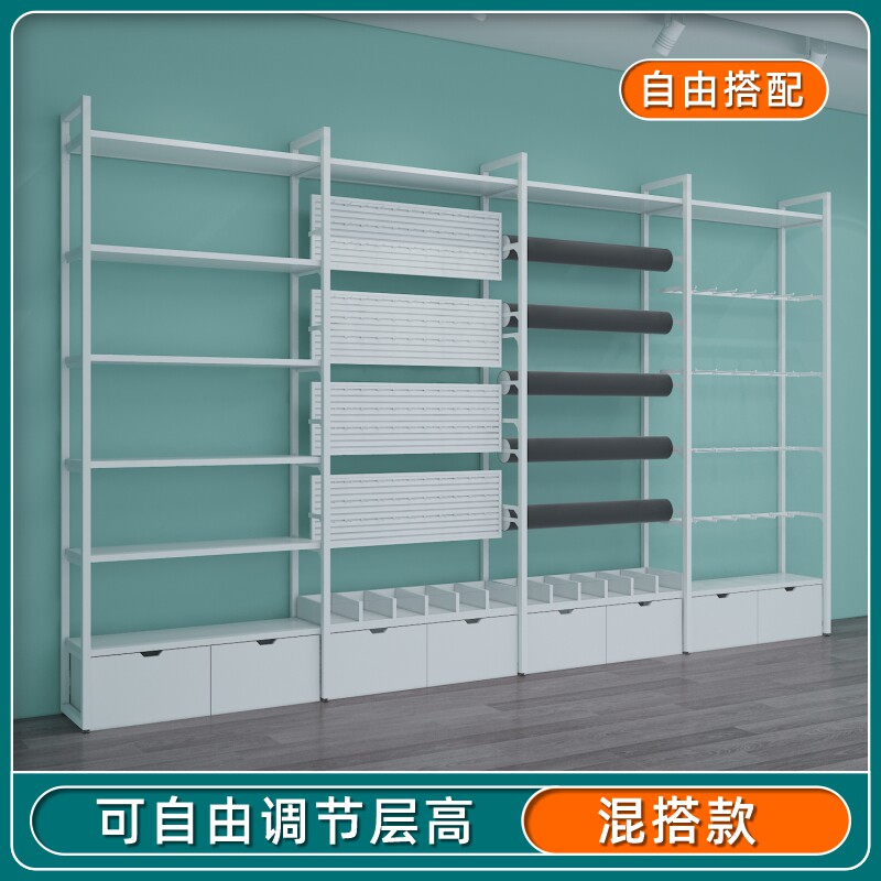 名创款优品全白货架精品饰品店展示架文具内衣店袜子商场靠墙高柜