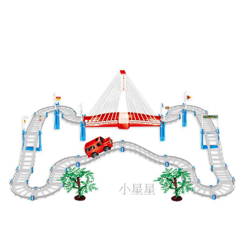 ASSEMBLING MULTI-STOREY TRACK TOYS LIGHTS ELECTRIC LIFTS LARGE RAIL CAR TOYS SMALL TRAIN GIFT BOYS