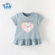 欧美女童短袖 2025夏季 新款 T恤洋气可爱女孩宝宝纯棉儿童圆领上衣