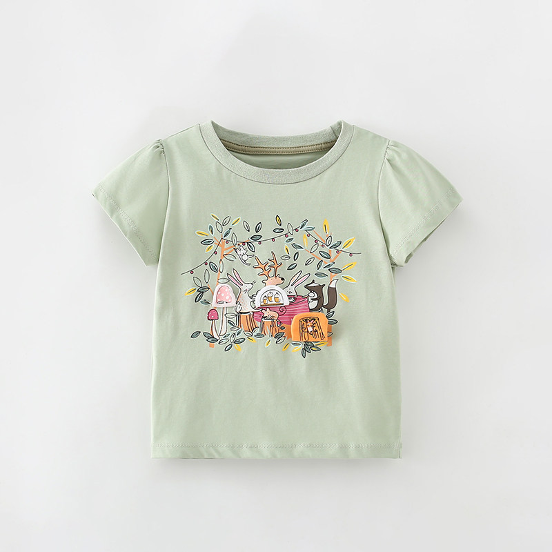 夏季女童短袖t恤2025夏新款儿童宝宝纯棉上衣小女孩衣服外贸童装,童装/婴儿装/亲子装,T恤,淘宝优惠券,粉丝福利购,淘宝优惠卷