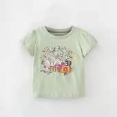 夏季 儿童宝宝纯棉上衣小女孩衣服外贸童装 女童短袖 t恤2025夏新款