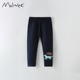 新款 裤 女童长裤 小女孩休闲童装 子 松紧腰外穿纯棉打底裤 malwee秋季