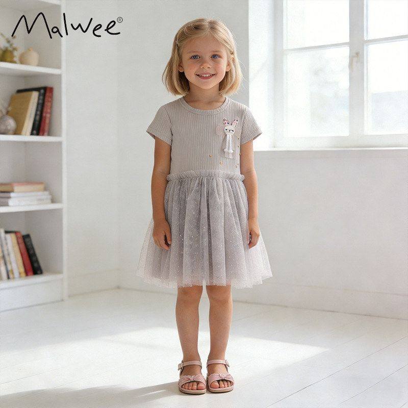 跨境malwee女童连衣裙夏装新款可爱小女孩纱裙欧美中小童公主裙,童装/婴儿装/亲子装,连衣裙,淘宝优惠券,粉丝福利购,淘宝优惠卷