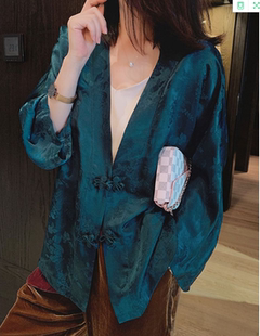 美人如花隔云端~中式气质薄外披上衣年秋季新款薄款上衣外套