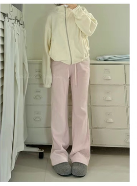 BottleBunny’加绒微喇裤/直筒裤