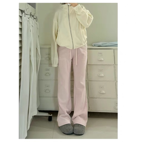 BottleBunny’加绒微喇裤/直筒裤