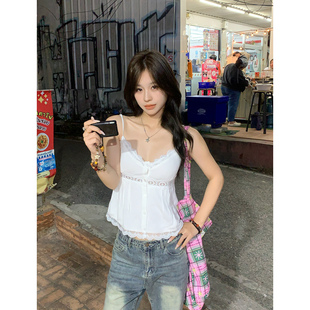 上衣女 内搭短款 Adan 蕾丝拼接吊带春夏韩系甜美显瘦百搭通勤无袖