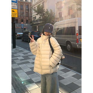 Adan 韩系休闲慵懒新国标90白鸭绒外套女 立领排骨羽绒服2025冬季