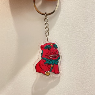 潮汕文化行彩桥金狮爷吉祥物挂件揭阳旅游手信纪念品祝福钥匙扣