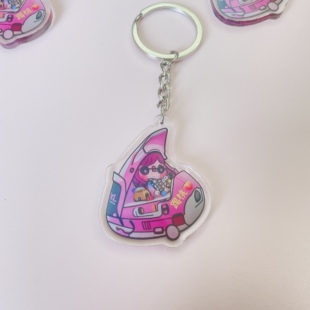 潮汕特色胶己人俗语红桃粿之踢桃兜风卡通可爱挂件创意纪念钥匙扣