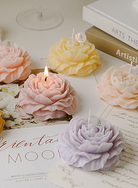 牡丹花香薰蜡烛摆件定制结婚送伴手礼盒生日礼物女生氛围感candle