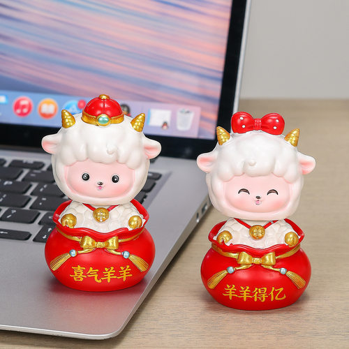 新中式福瑞财小羊树脂摆件伴手礼