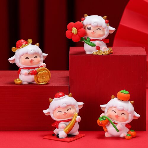国潮小羊树脂桌面摆件新年伴手礼