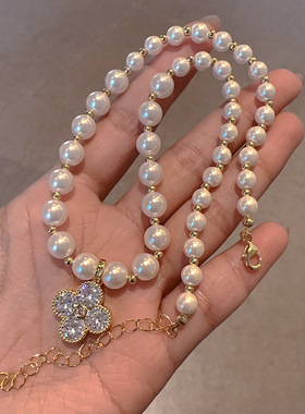 时尚轻奢项饰锆石吊坠珍珠