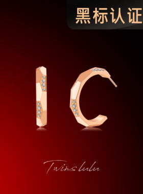 TWINS LULU简约C形切面耳环TSL2366