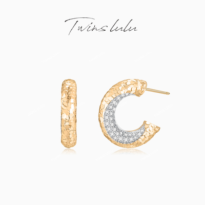 TWINSLULU简约风饰品圆形耳环